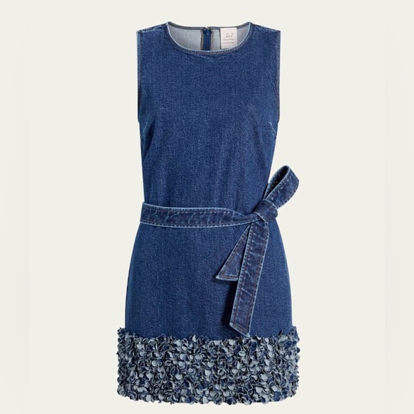 CINQ A SEPT Mindie Denim Petal Mini Dress